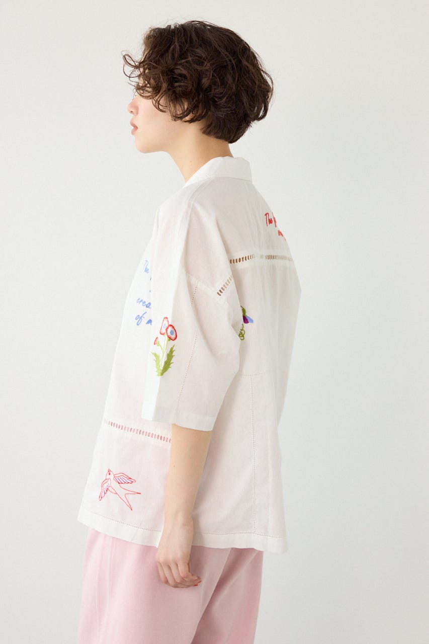 INDIA EMBROIDERY シャツ O/WHT FREE