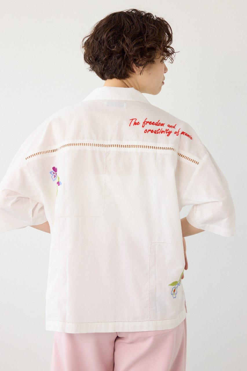 INDIA EMBROIDERY シャツ O/WHT FREE