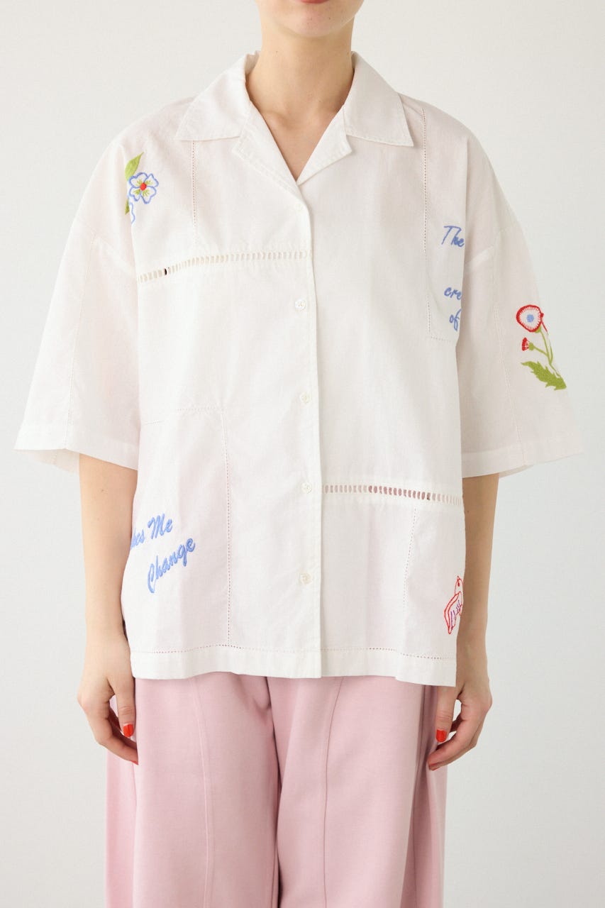 INDIA EMBROIDERY シャツ O/WHT FREE