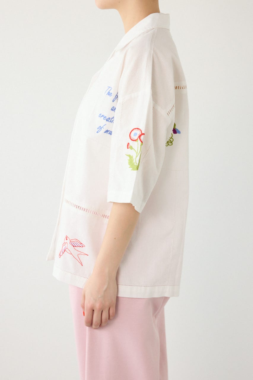INDIA EMBROIDERY シャツ O/WHT FREE