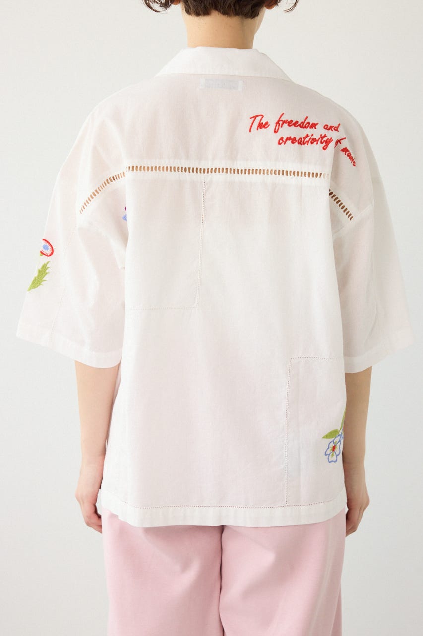 INDIA EMBROIDERY シャツ O/WHT FREE