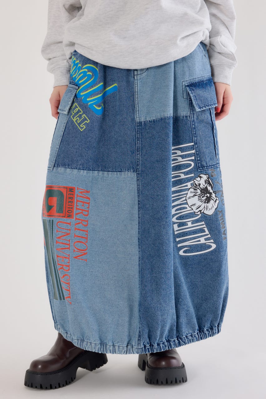 カスタムリメイクスカート BLU FREE