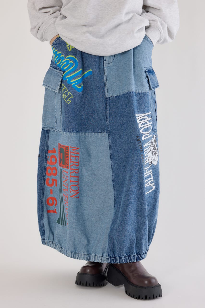 カスタムリメイクスカート BLU FREE