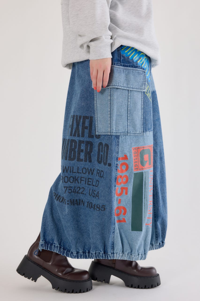 カスタムリメイクスカート BLU FREE