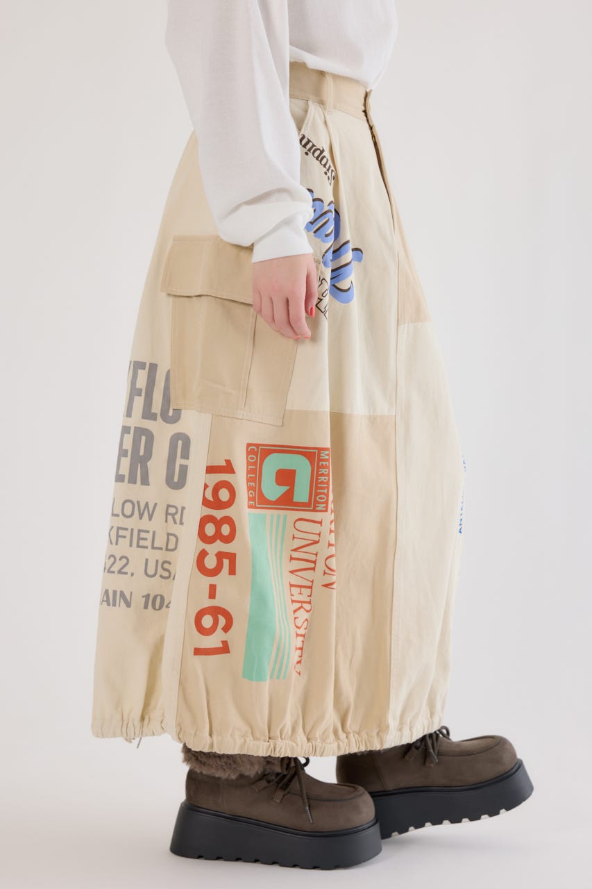 カスタムリメイクスカート O/WHT FREE