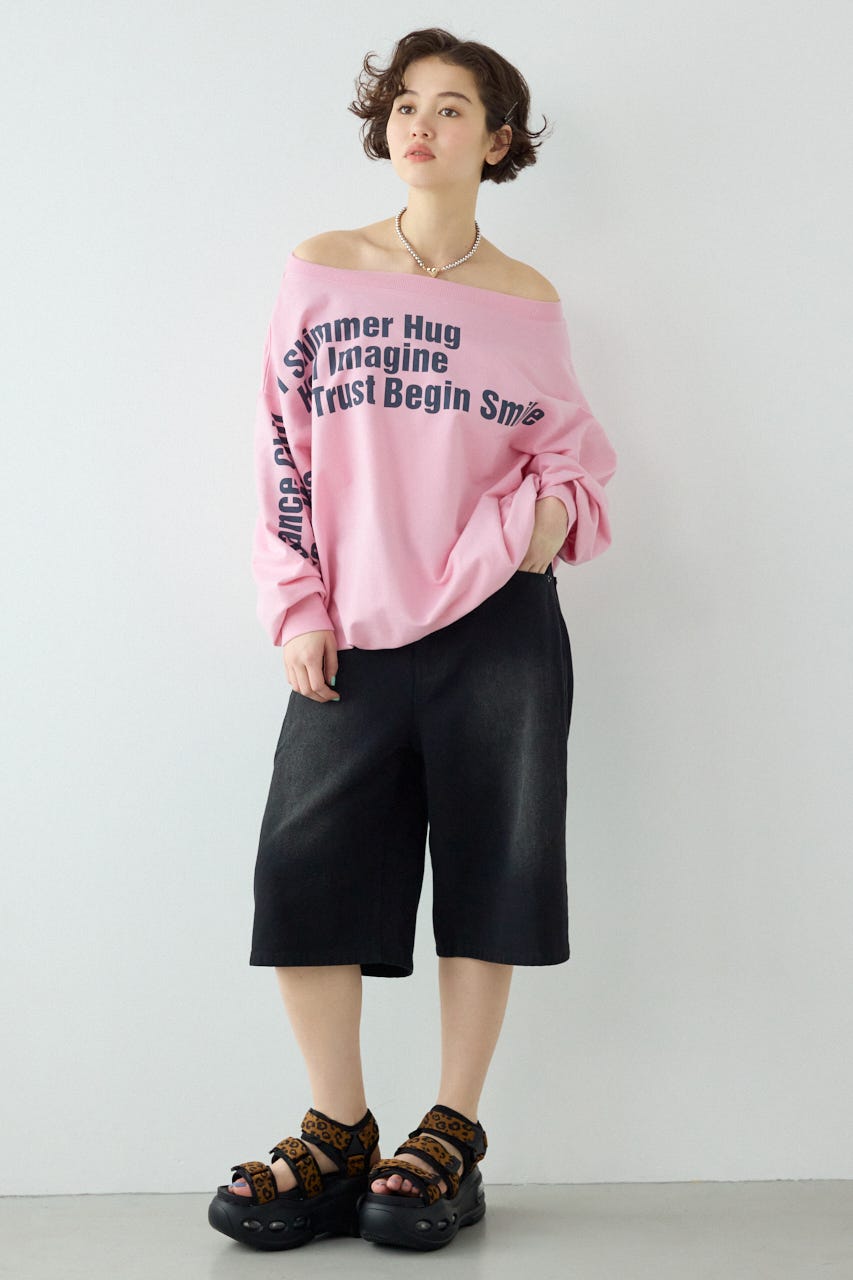 ワイド バミューダパンツ BLK S