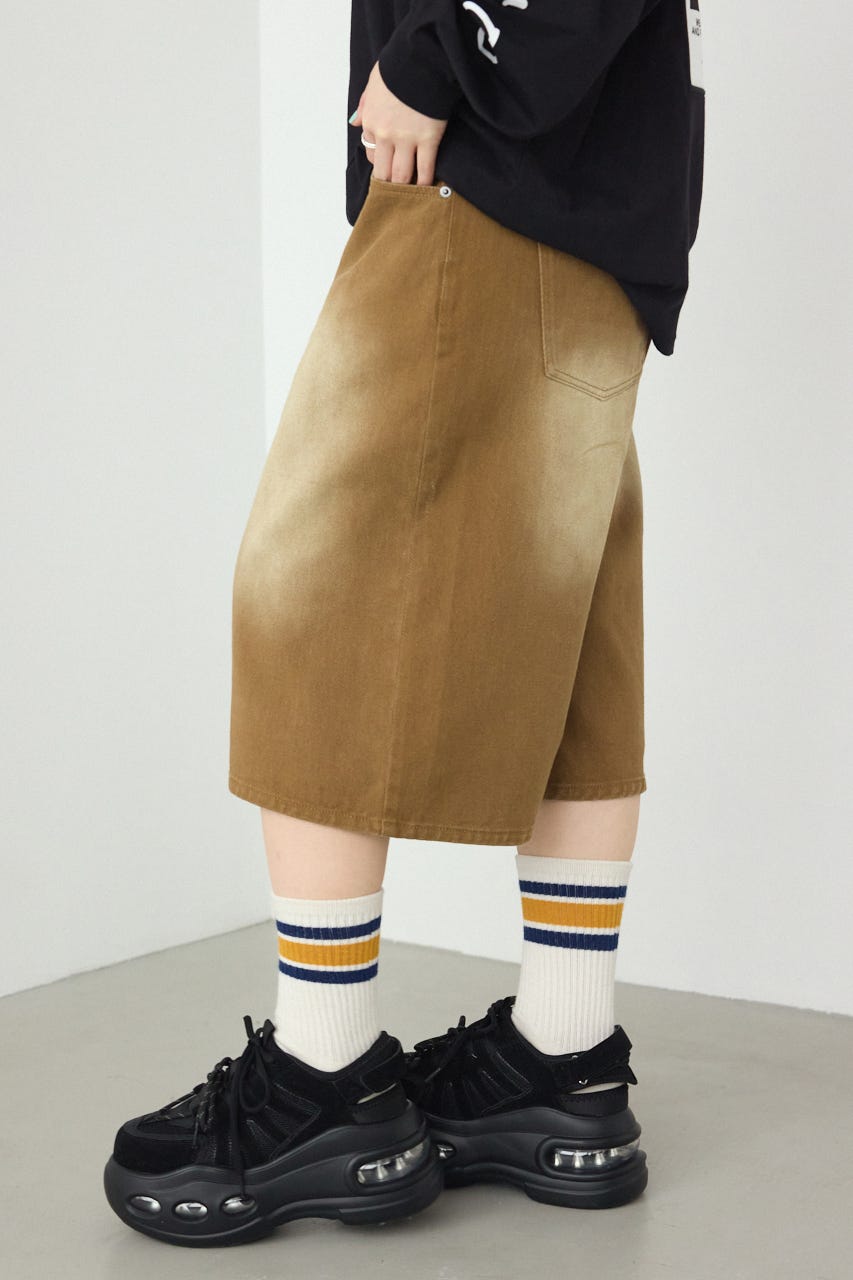 ワイド バミューダパンツ BRN S