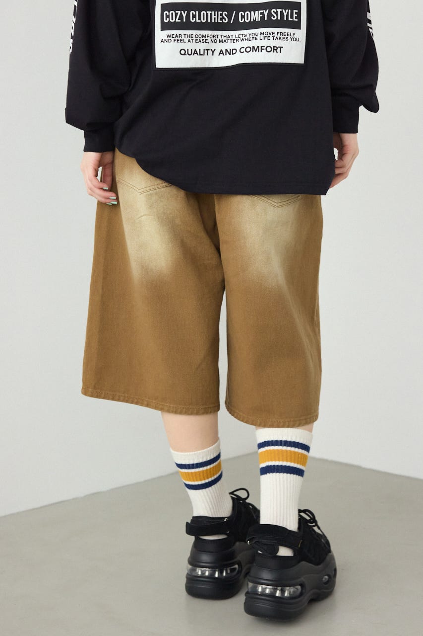 ワイド バミューダパンツ BRN S
