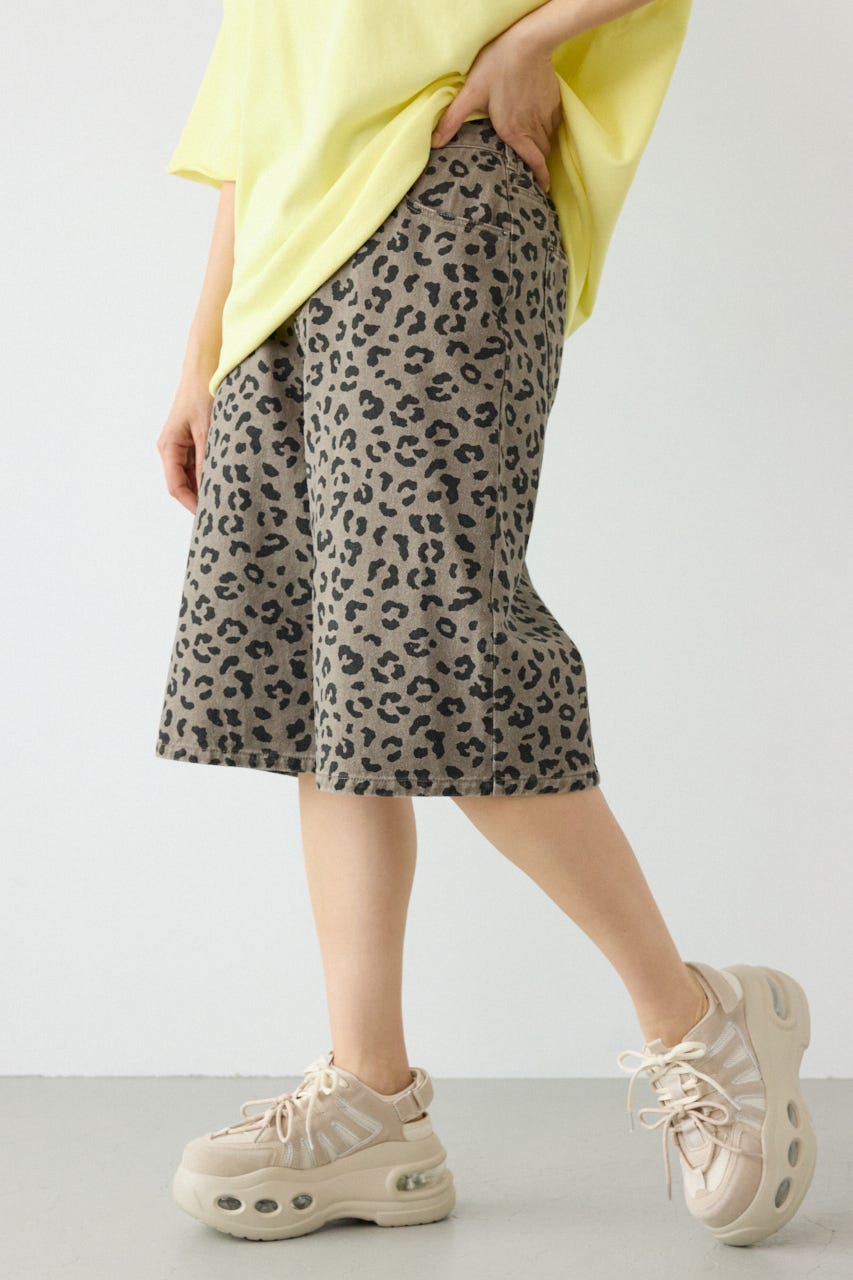 ワイド バミューダパンツ 柄GRY S