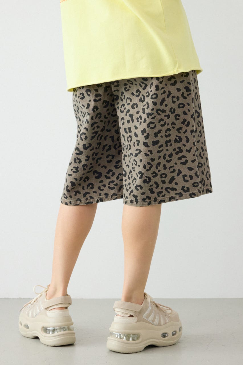 ワイド バミューダパンツ 柄GRY S