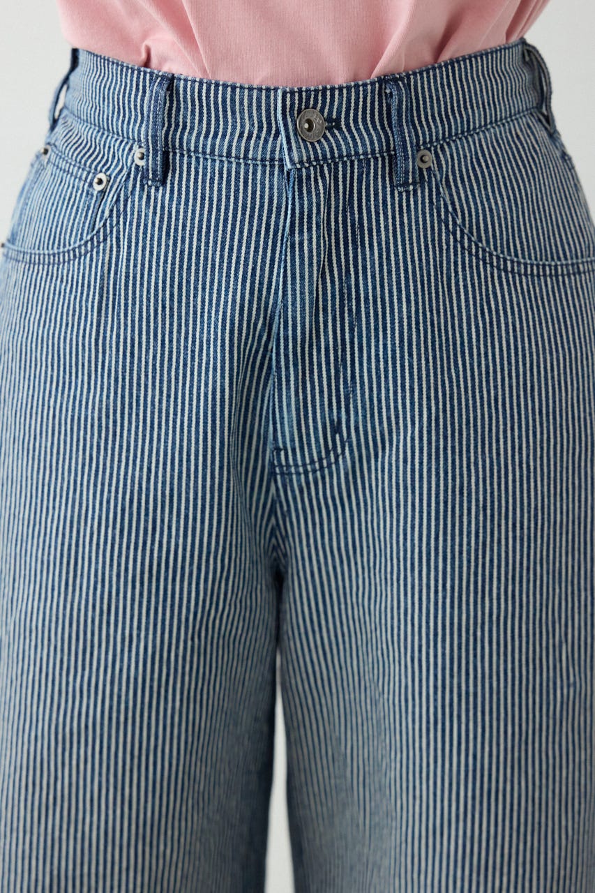 ワイド バミューダパンツ 柄NVY M