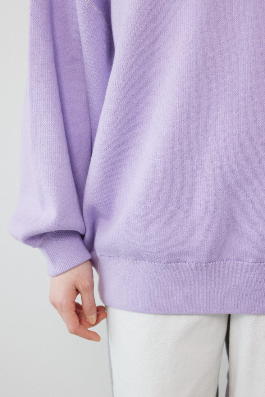 スウェットライク2wayネックニットトップス L/PUR FREE