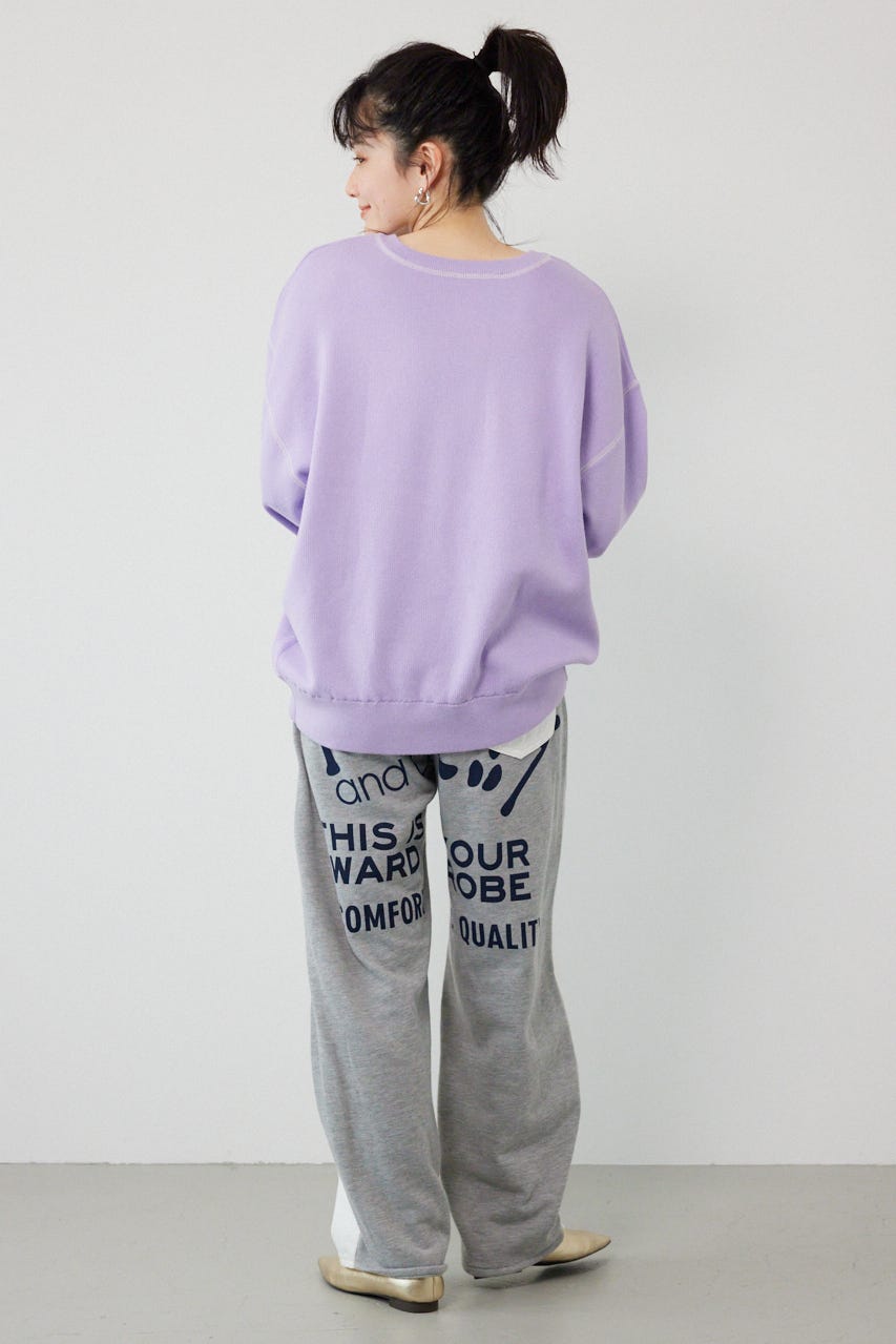 スウェットライク2wayネックニットトップス L/PUR FREE