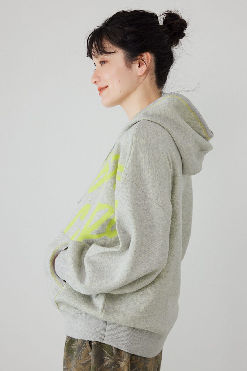 スウェットライクフロントロゴニットフーディー L/T.GRY FREE