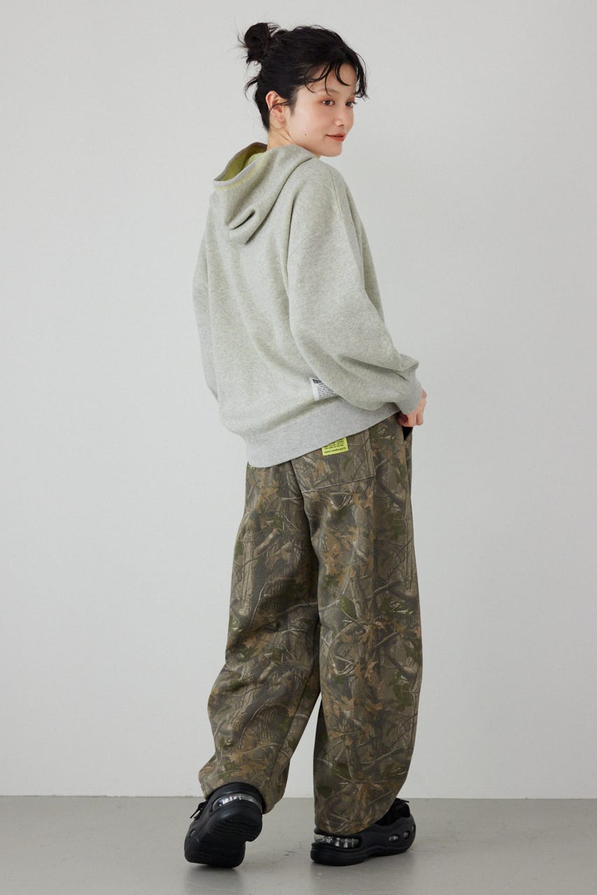 スウェットライクフロントロゴニットフーディー L/T.GRY FREE