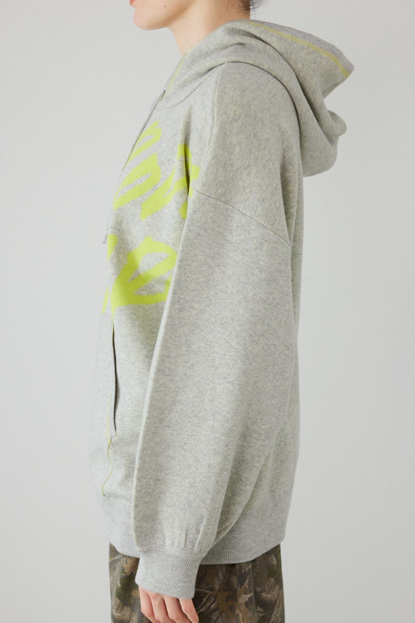 スウェットライクフロントロゴニットフーディー L/T.GRY FREE
