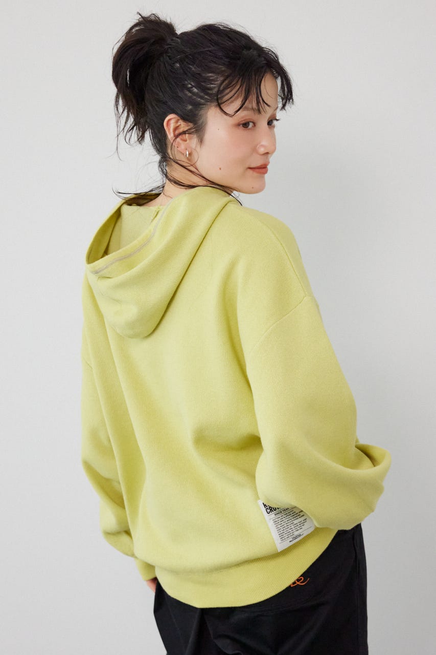 スウェットライクフロントロゴニットフーディー L/YEL FREE