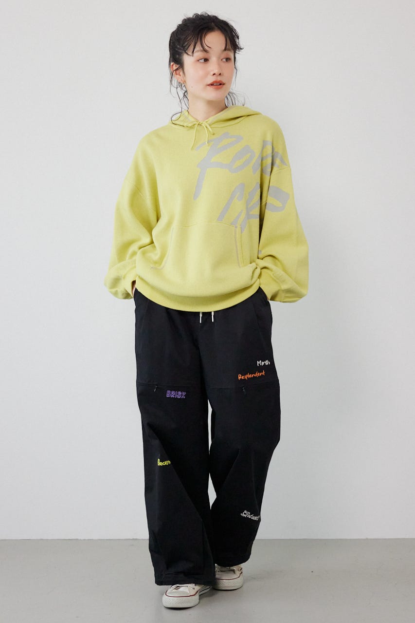 スウェットライクフロントロゴニットフーディー L/YEL FREE