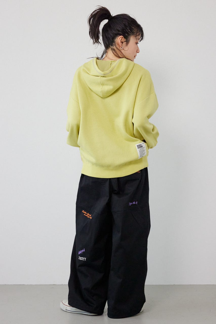 スウェットライクフロントロゴニットフーディー L/YEL FREE