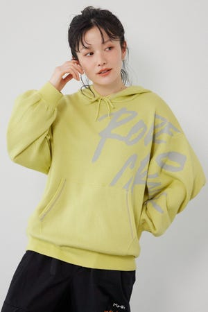 スウェットライクフロントロゴニットフーディー