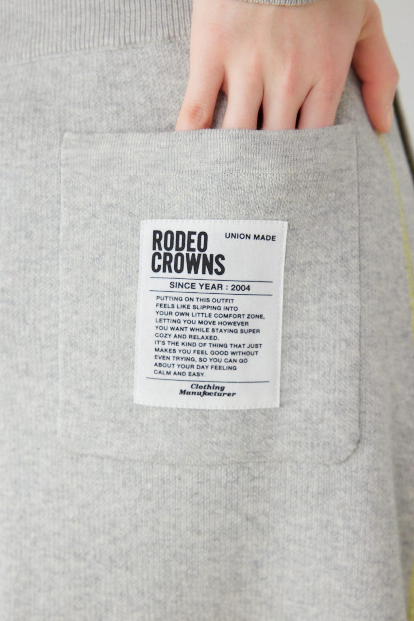 スウェットライクサイドステッチニットスカート L/T.GRY FREE