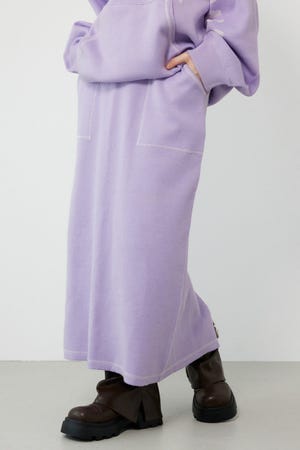 スウェットライクサイドステッチニットスカート