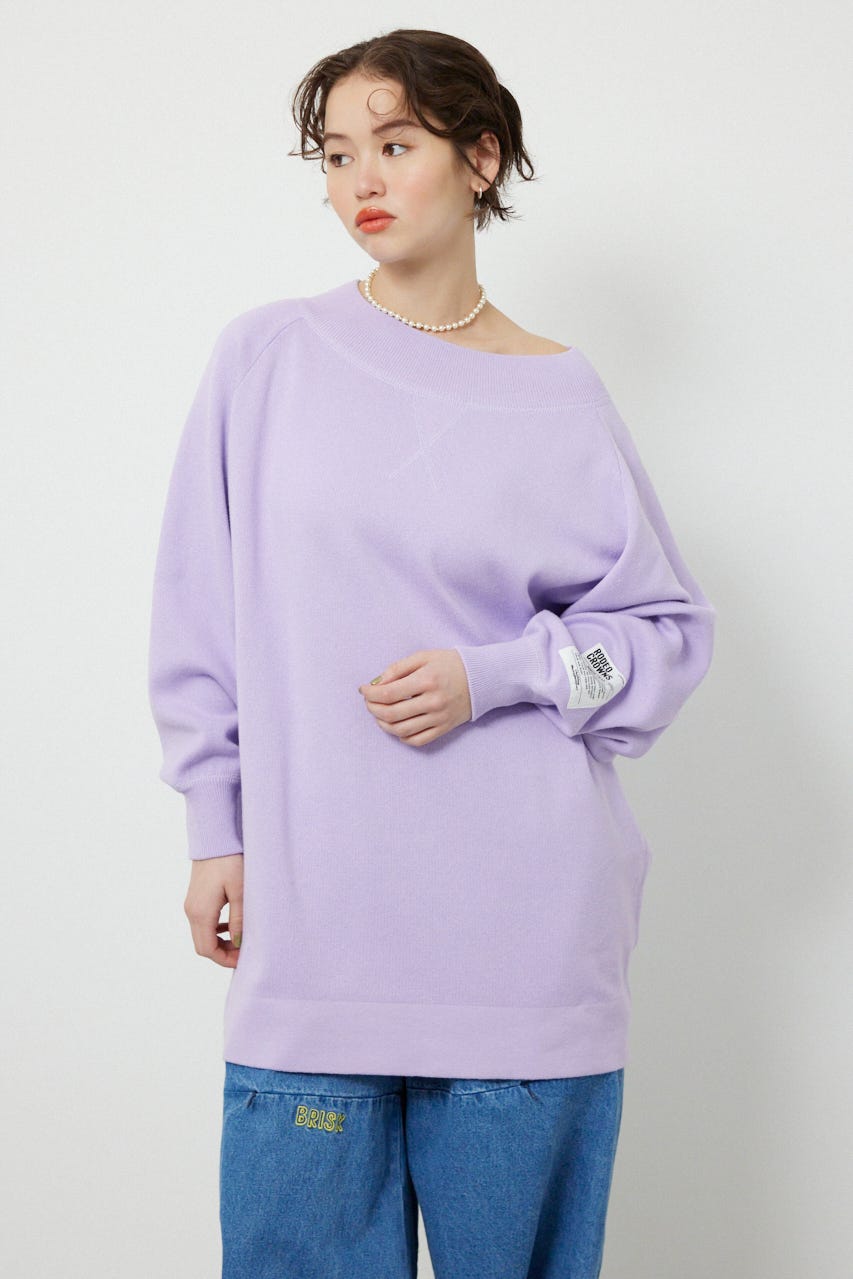 スウェットライクオフショルニットワンピース L/PUR FREE