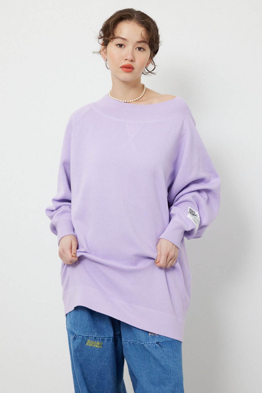 スウェットライクオフショルニットワンピース L/PUR FREE