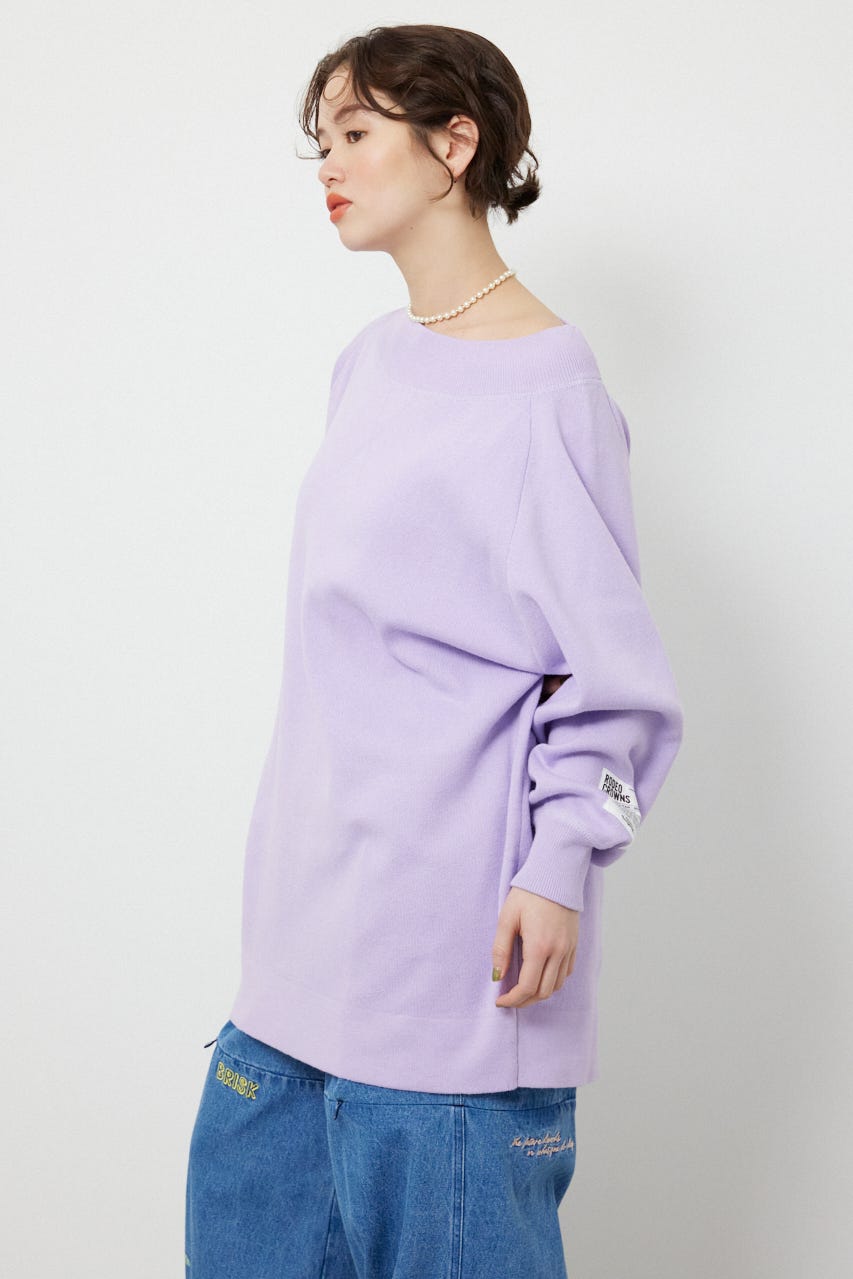 スウェットライクオフショルニットワンピース L/PUR FREE