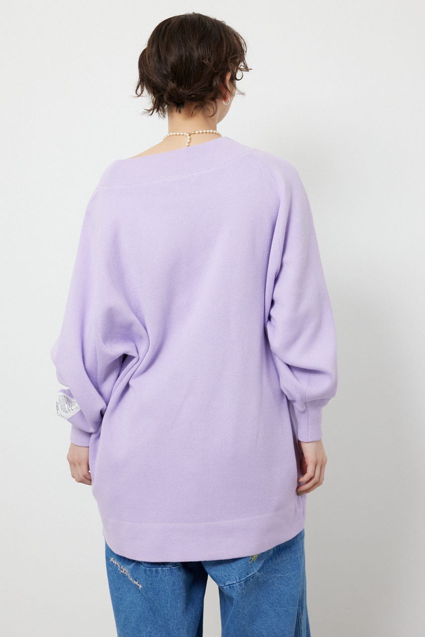 スウェットライクオフショルニットワンピース L/PUR FREE