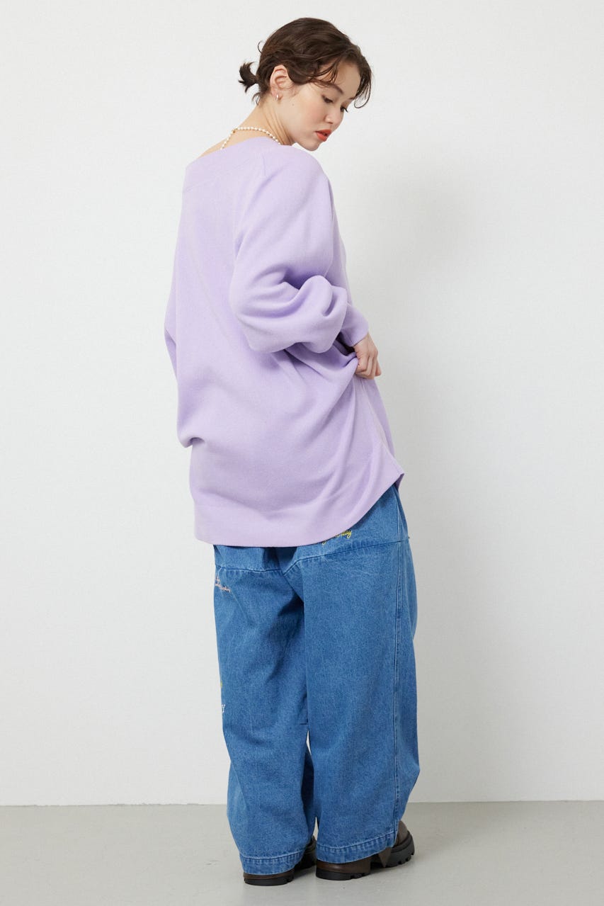 スウェットライクオフショルニットワンピース L/PUR FREE