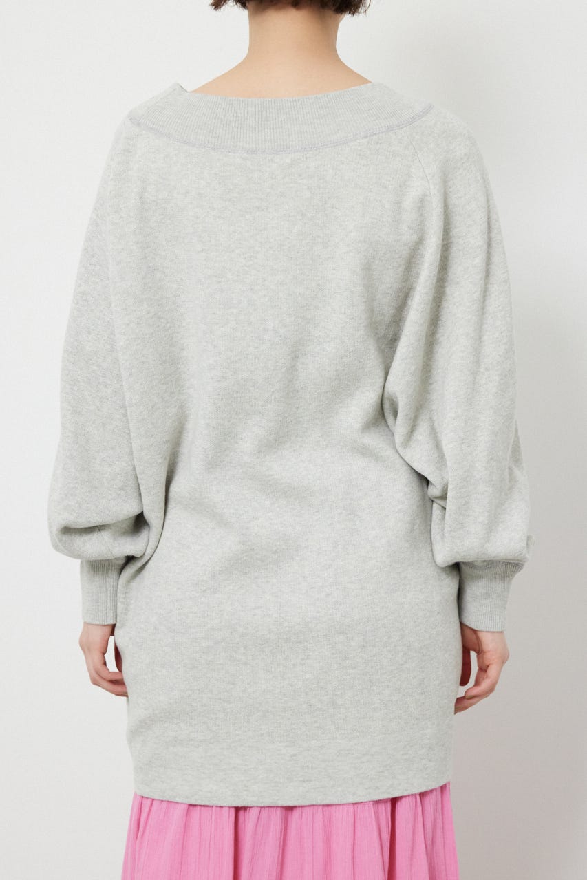 スウェットライクオフショルニットワンピース L/T.GRY FREE