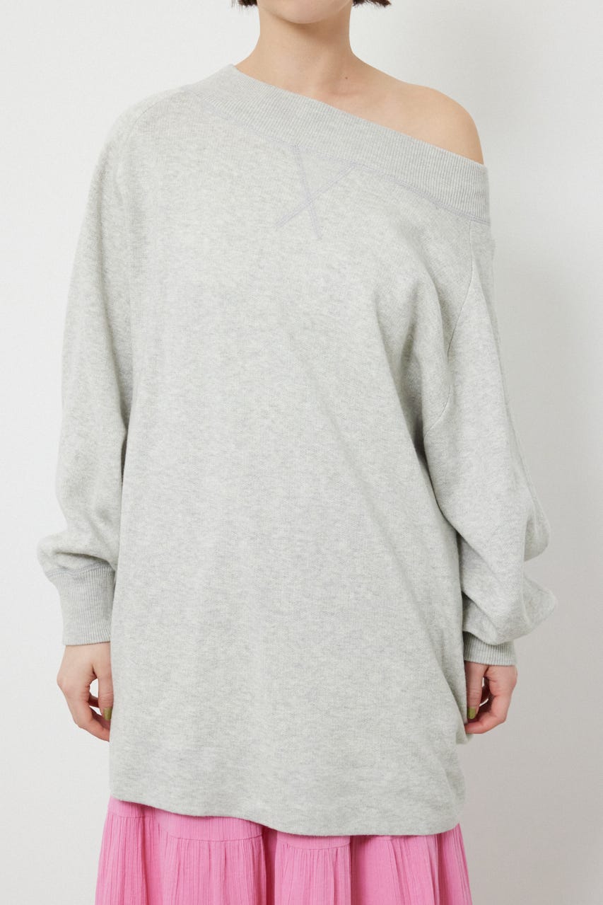スウェットライクオフショルニットワンピース L/T.GRY FREE