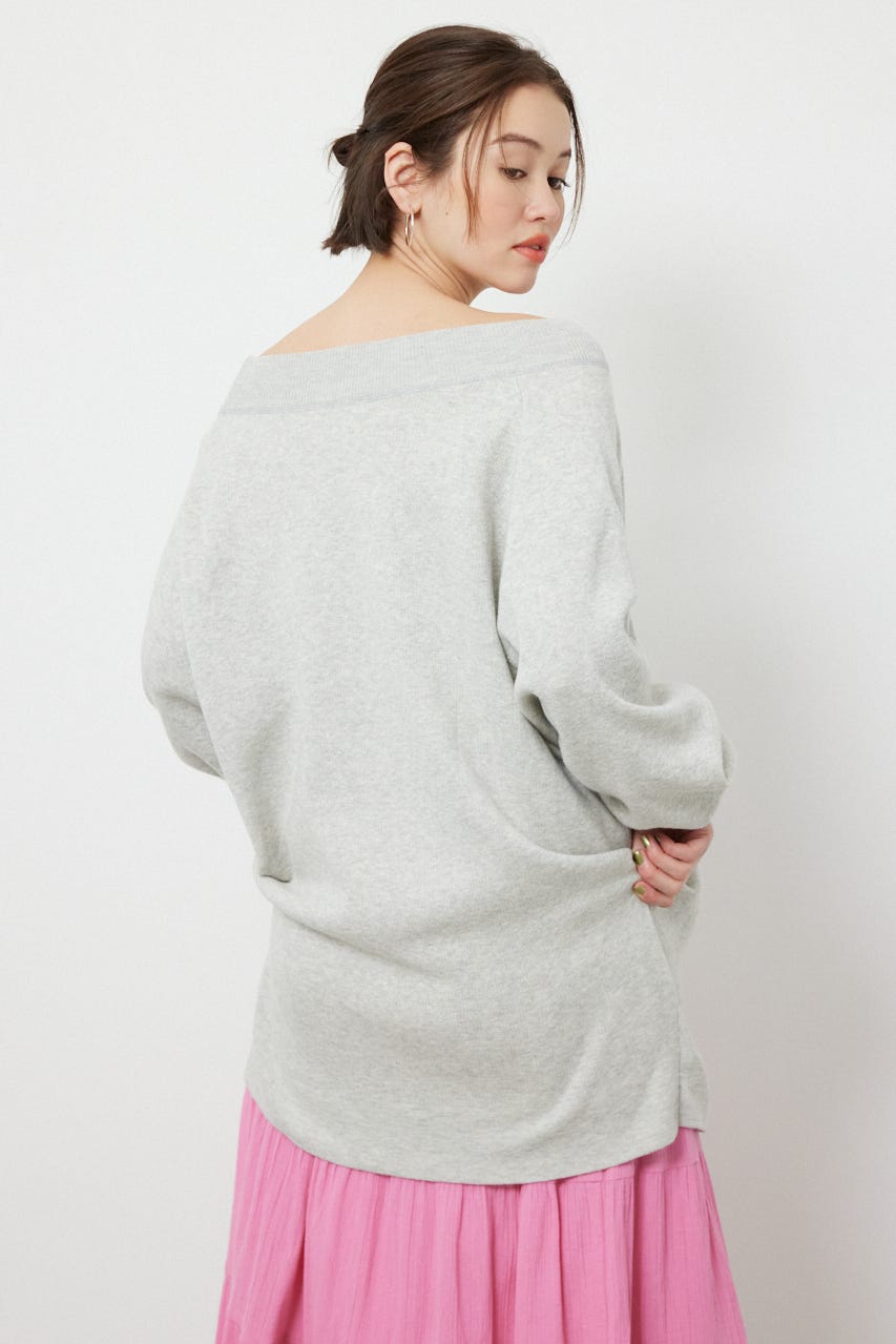 スウェットライクオフショルニットワンピース L/T.GRY FREE