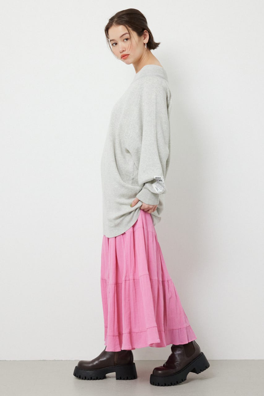 スウェットライクオフショルニットワンピース L/T.GRY FREE