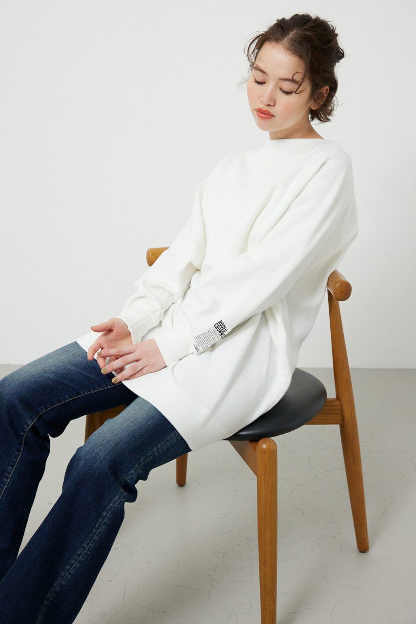 スウェットライクオフショルニットワンピース O/WHT FREE