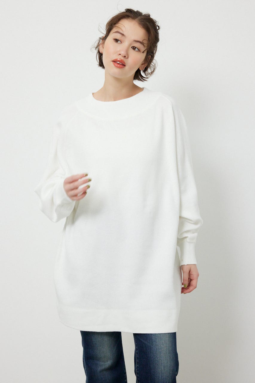 スウェットライクオフショルニットワンピース O/WHT FREE