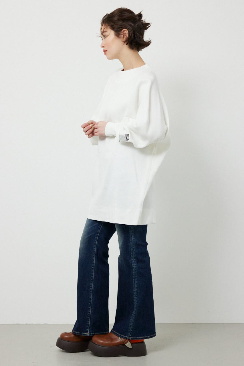 スウェットライクオフショルニットワンピース O/WHT FREE