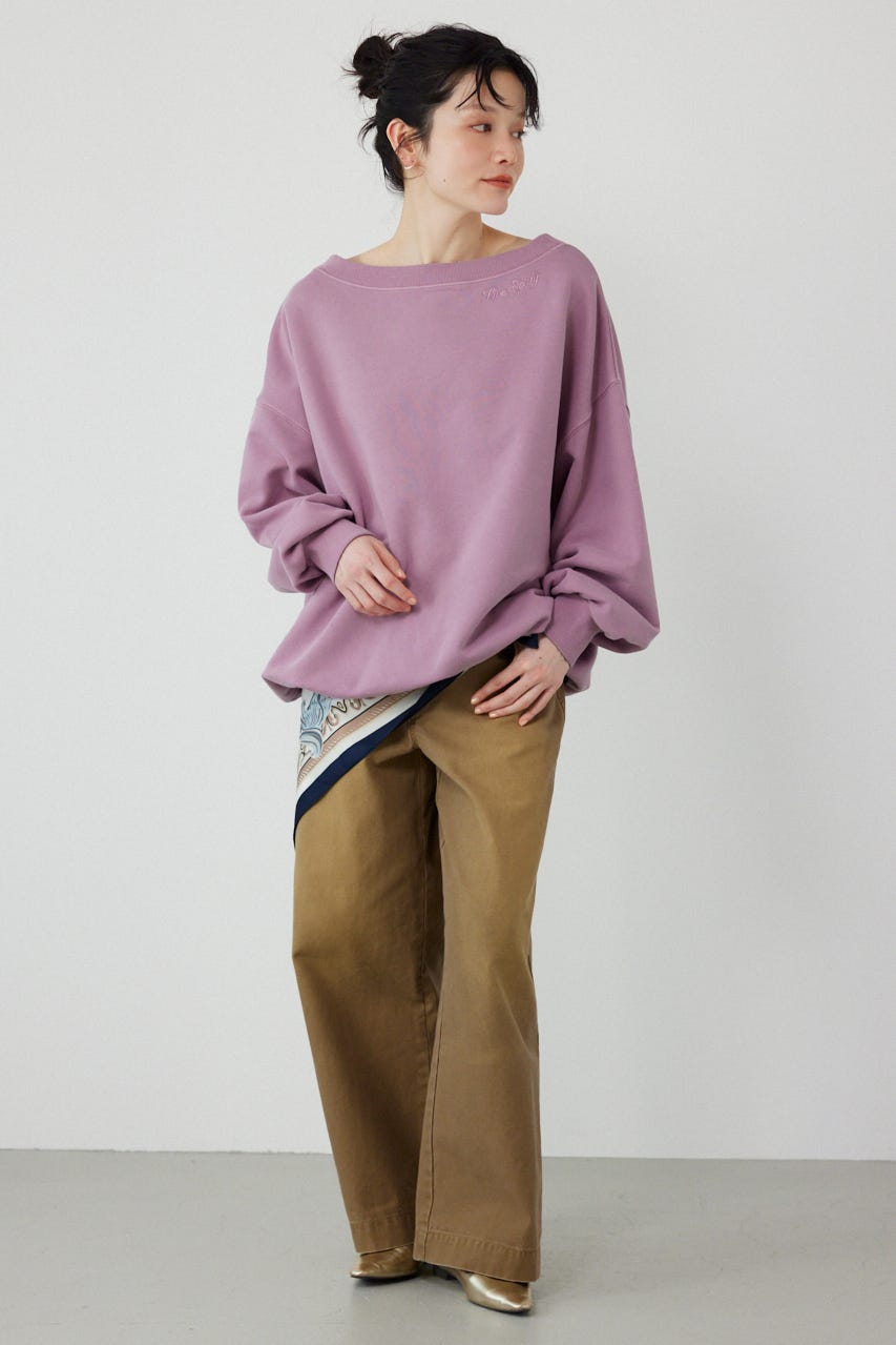 オフショルダースウェットトップス D/PNK FREE