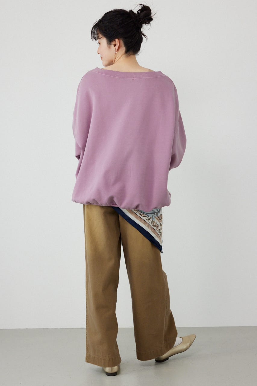 オフショルダースウェットトップス D/PNK FREE