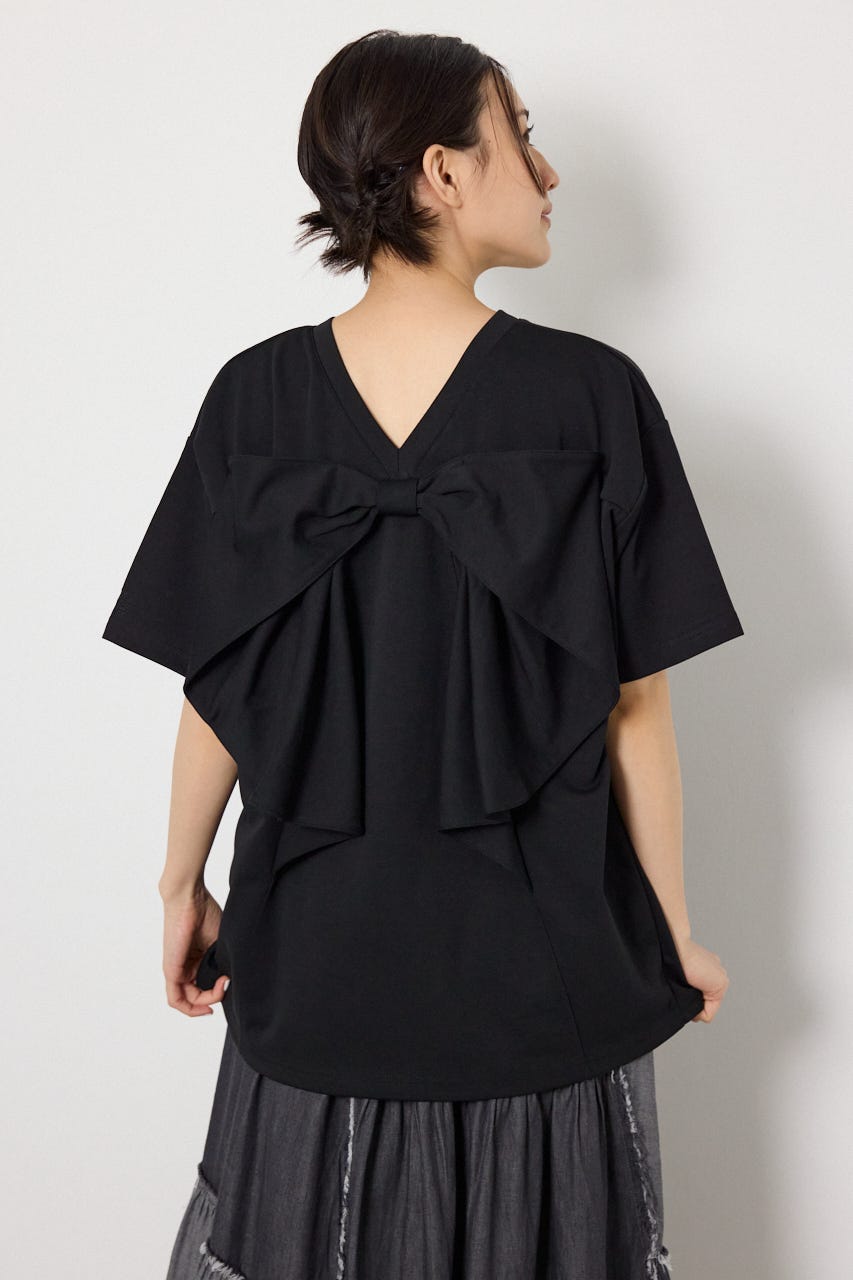 ビッグリボン2WAY Tシャツ BLK S