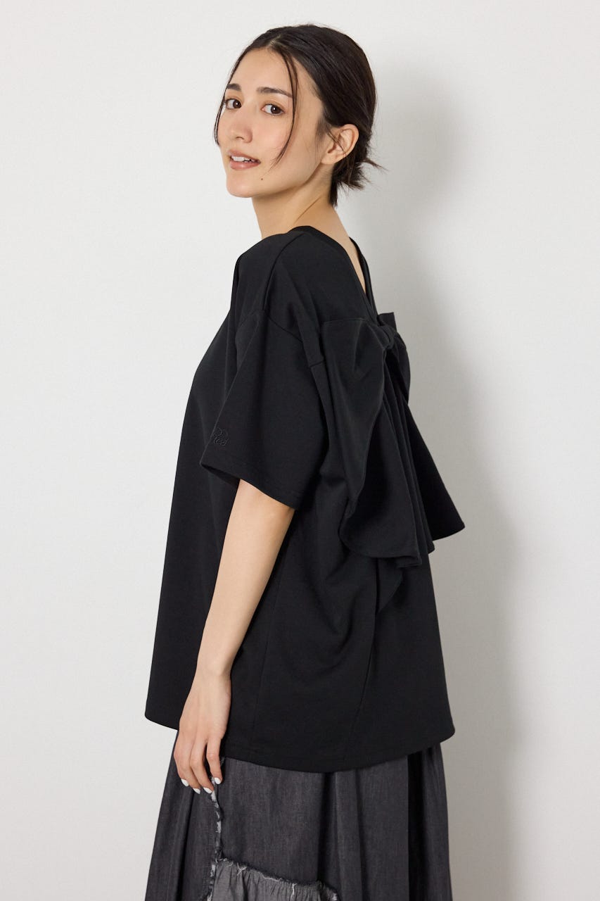 ビッグリボン2WAY Tシャツ BLK S