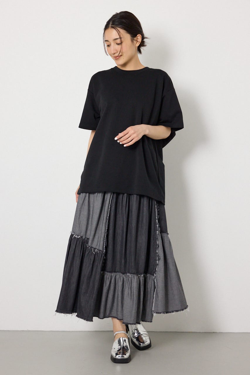 ビッグリボン2WAY Tシャツ BLK S