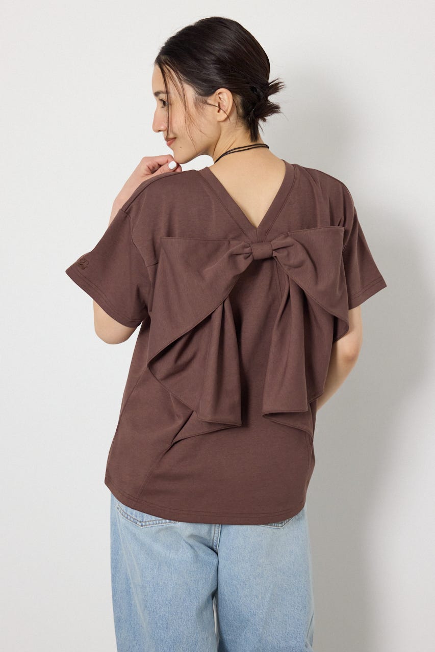 ビッグリボン2WAY Tシャツ BRN M