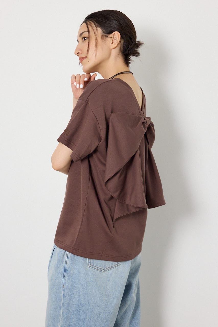ビッグリボン2WAY Tシャツ BRN M