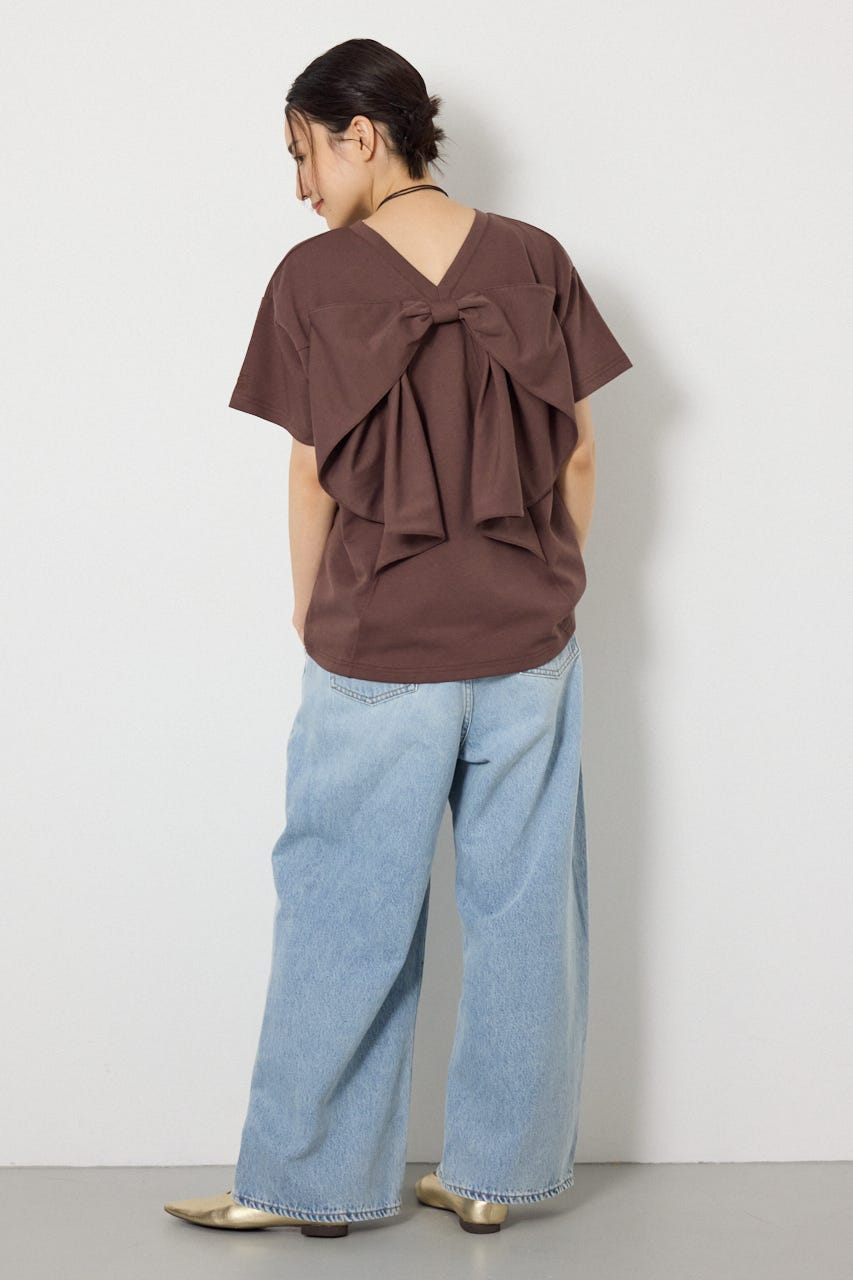 ビッグリボン2WAY Tシャツ BRN M