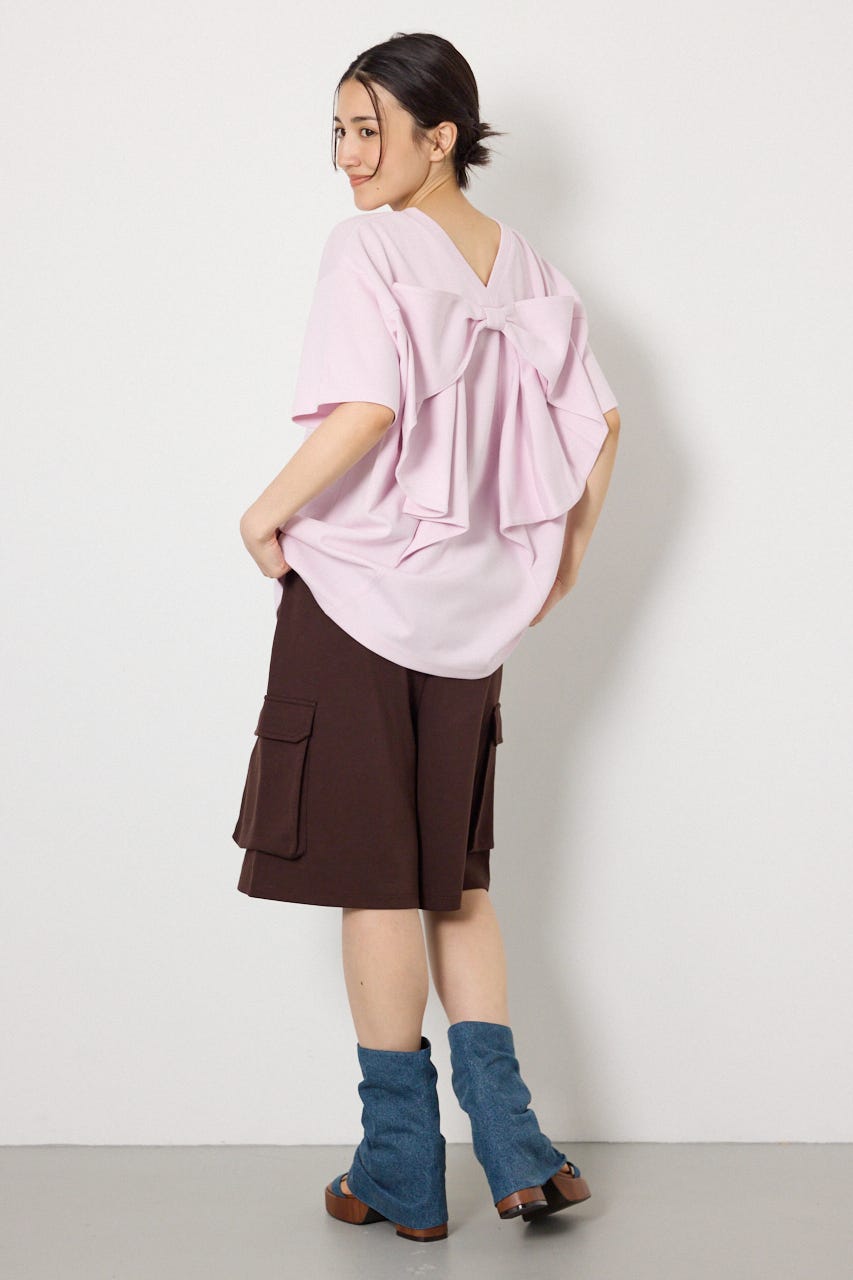 ビッグリボン2WAY Tシャツ L/PNK S