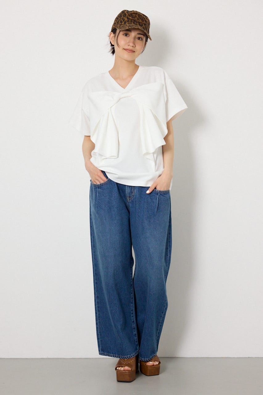 ビッグリボン2WAY Tシャツ O/WHT S