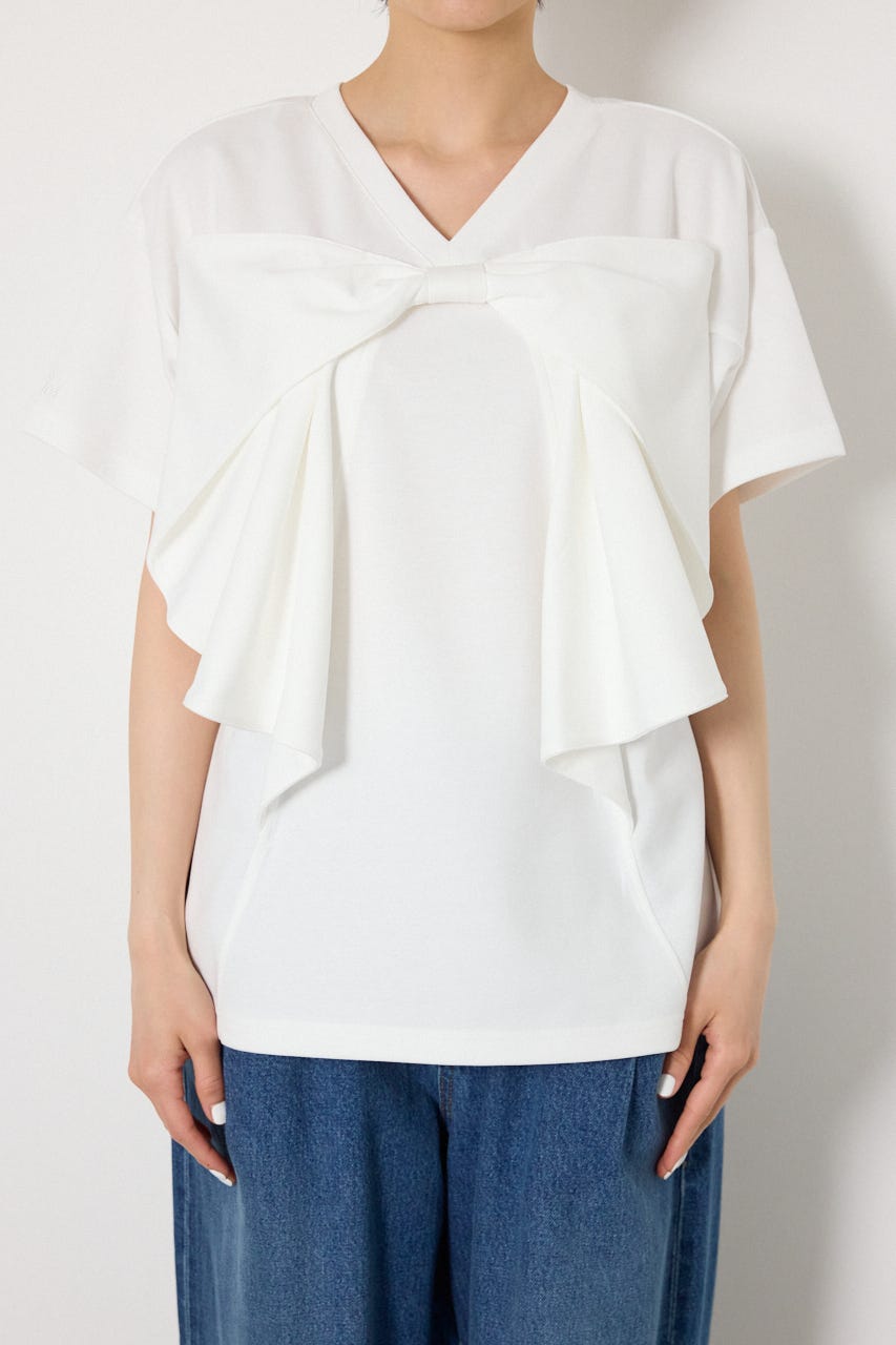 ビッグリボン2WAY Tシャツ O/WHT S