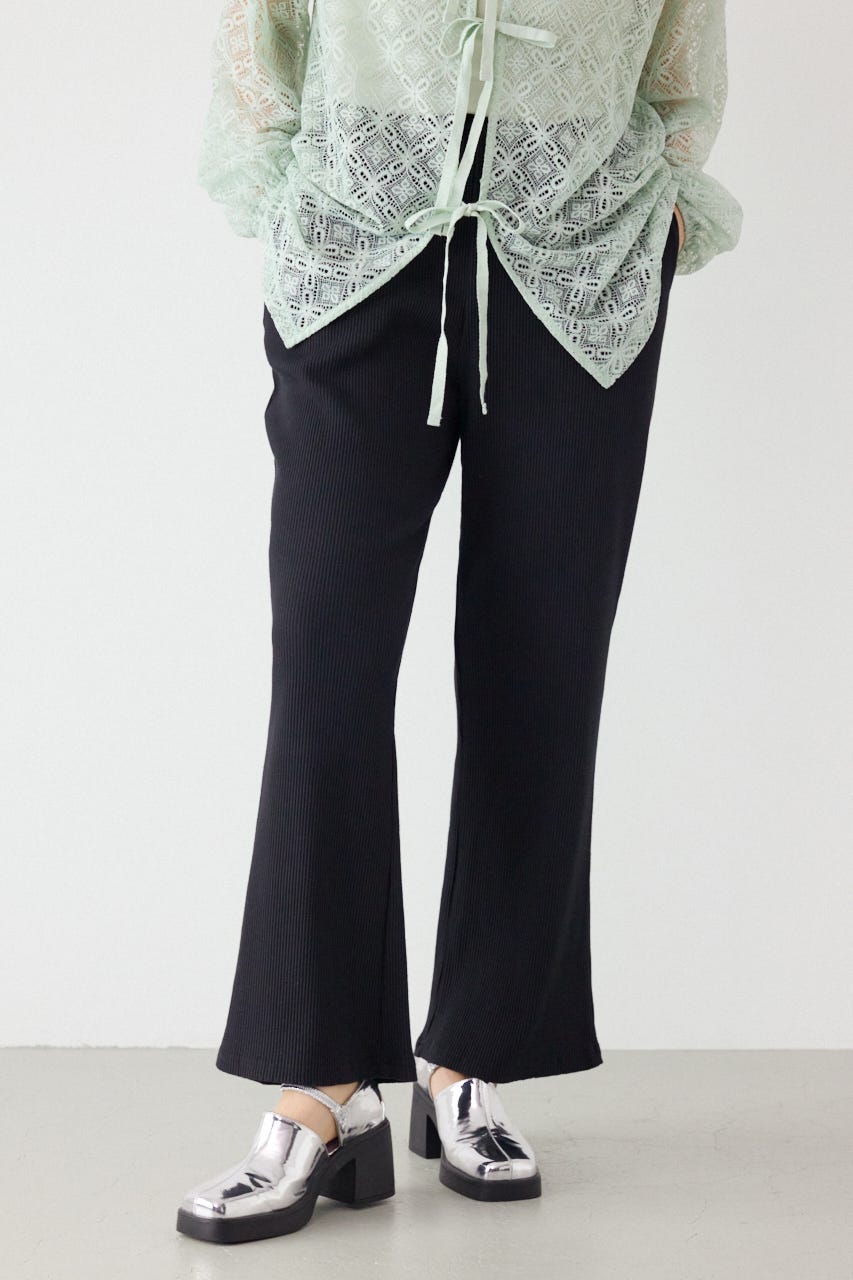 リブフレアパンツ BLK M